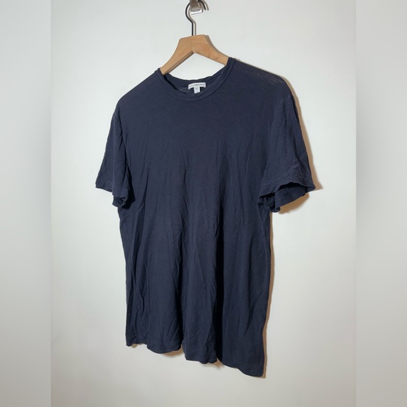James Perse Navy Crew Neck T-Shirt Womens Size 2 Short Sleeve - Picture 2 of 7